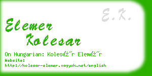 elemer kolesar business card